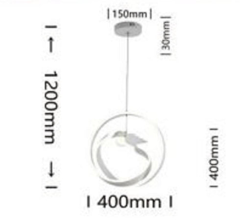 Lampadario 53w Led Moderno Bianco A Sospensione Con Uccello Luce Naturale A51-bn