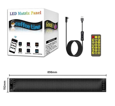 LED Matrix Pixel Pannello Bluetooth App USB 5v Controllo Scorrimento Pubblicitario IP65