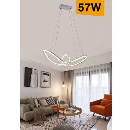 Lampadario Led Moderno Intrecciato A Fiocco Bianco 57w Luce 4000k 6500k 3000k A59b