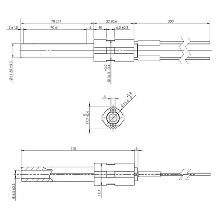 Resistenza accensione per stufe a pellet in ceramica 14701052