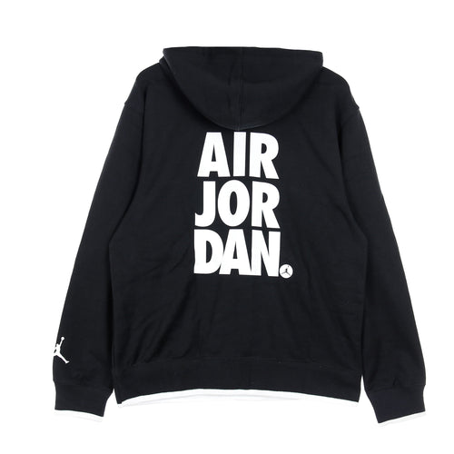 JORDAN Felpa Leggera Cappuccio Uomo Jumpman Fleece Hoodie Black/white da uomo