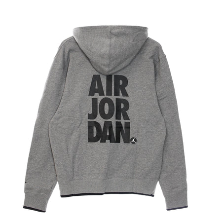 JORDAN Felpa Leggera Cappuccio Uomo Jumpman Fleece Hoodie Carbon Heather/black da uomo