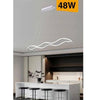 Lampadario Bianco Ondulato A Led 48 W Sospensione Luce 6500k 3000k 4000k B67-b