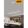 Lampadario Bianco Ondulato A Led 48 W Sospensione Luce 6500k 3000k 4000k B67-b