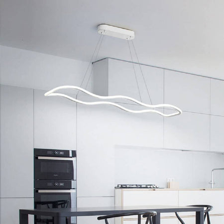 Lampadario Bianco Ondulato A Led 48 W Sospensione Luce 6500k 3000k 4000k B67-b