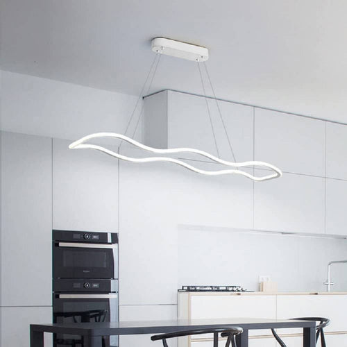 Lampadario Bianco Ondulato A Led 48 W Sospensione Luce 6500k 3000k 4000k B67-b