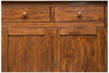 Biscottini Vetrina credenza in legno massello di tiglio finitura noce L107xPR43xH238 cm. Made in Italy