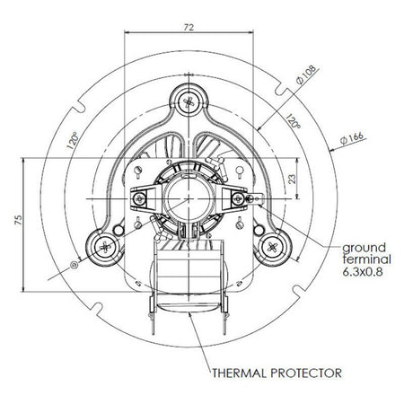 Estrattore fumi TRIAL CAF15Y-120S per Stufe a Pellet 14706097