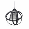Lampadario Soffitto Con Paralume 3 Anelli Metallo Traforato Nero Attacco E27 A62