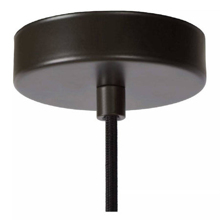Lampadario Soffitto Con Paralume 3 Anelli Metallo Traforato Nero Attacco E27 A62