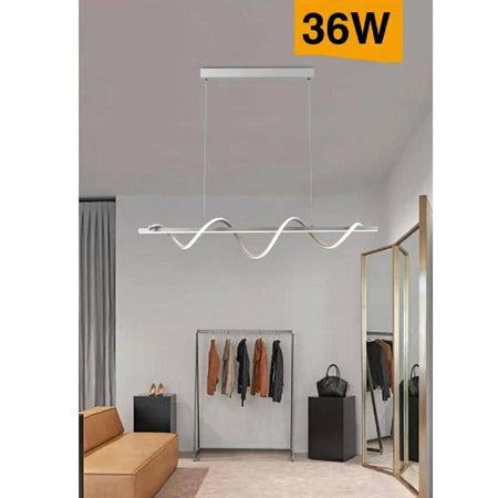 Lampadario Led Sospensione 36w Moderna Twist Bianco Luce 6500k 3000k 4000k B65-b