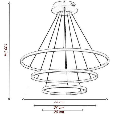Lampadario A Sospensione 51w A Led Forma Di Pianeta Bianco Luce Calda Fredda A64