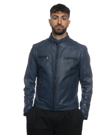 Avatar - Biker Uomo Blu in vera pelle