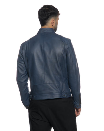 Avatar - Biker Uomo Blu in vera pelle
