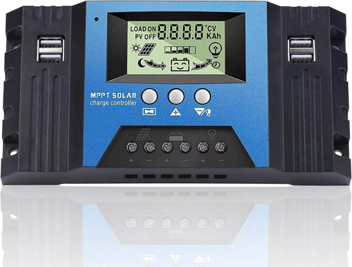 MPPT 100A Regolatore di Carica Solare 12V 24V Identificazione Automatica 4 USB
