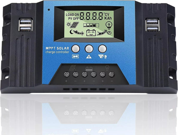 MPPT 100A Regolatore di Carica Solare 12V 24V Identificazione Automatica 4 USB