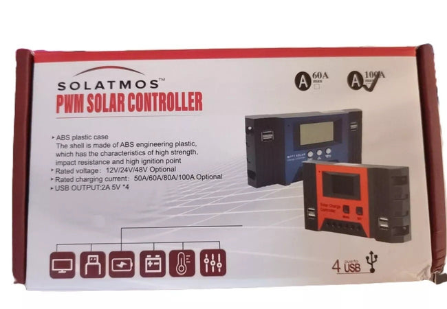 MPPT 100A Regolatore di Carica Solare 12V 24V Identificazione Automatica 4 USB
