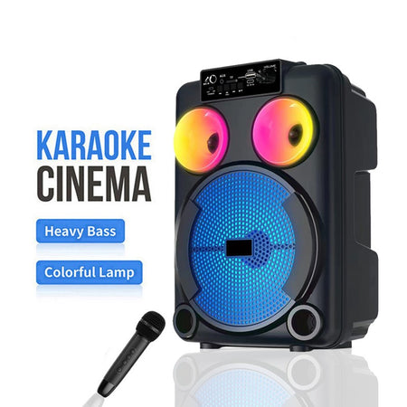 karaoke GD-892 Woofer 8'' tweeter 3'' Bluetooth AUX USB TF FM TWS RGB MICROFONO
