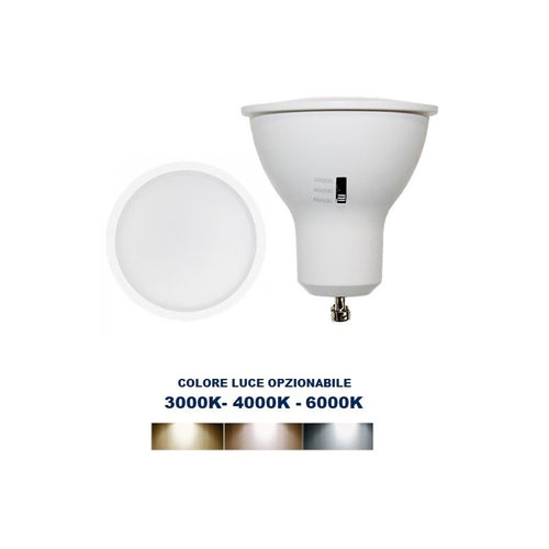 Faretto LED GU10 lampadina 7W CCT 3 Opzioni LUCE 3000K 4000K 6000K 120° 630LM
