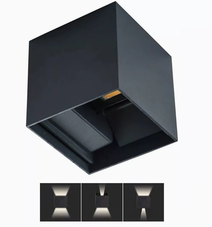 Applique Cubo LED 12W Luce CCT 3000k 4000k 6000k Fascio Regolabile 960Lm IP65