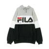 FILA Felpa Cappuccio Uomo Night Blocked Hoodie Light Grey Melange/black/bright White da uomo