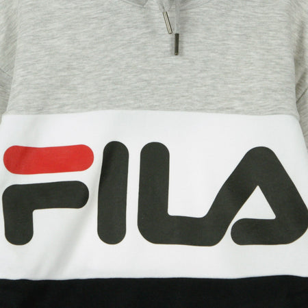 FILA Felpa Cappuccio Uomo Night Blocked Hoodie Light Grey Melange/black/bright White da uomo