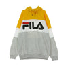 FILA Felpa Cappuccio Uomo Night Blocked Hoodie Light Grey Melange/bros/bright White/citrus da uomo