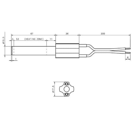 Resistenza accensione per stufe a pellet in ceramica 14701088