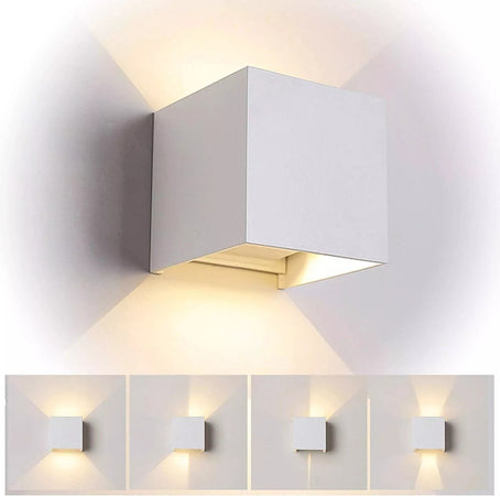 Applique Cubo LED 12W Luce CCT 3000k 4000k 6000k Fascio Regolabile 960Lm IP65