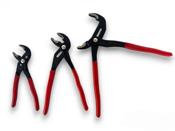 Set 3 Pz Pinze Poligrip Pinza A Pappagallo Con Pulsante Regolabile 8" 10" 12"