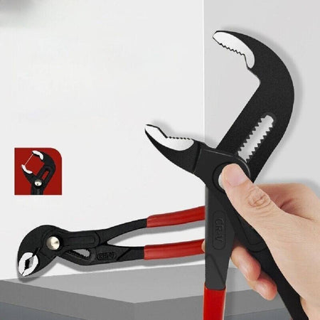 Set 3 Pz Pinze Poligrip Pinza A Pappagallo Con Pulsante Regolabile 8" 10" 12"