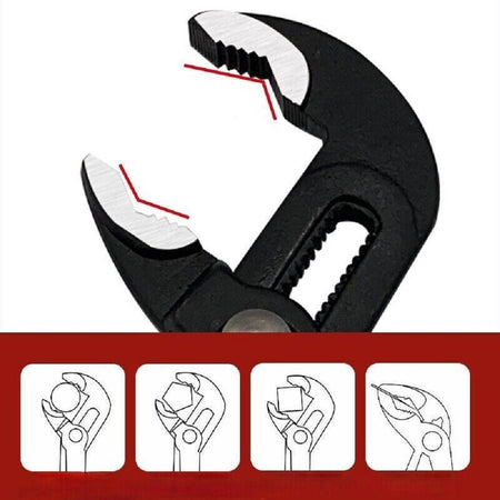 Set 3 Pz Pinze Poligrip Pinza A Pappagallo Con Pulsante Regolabile 8" 10" 12"
