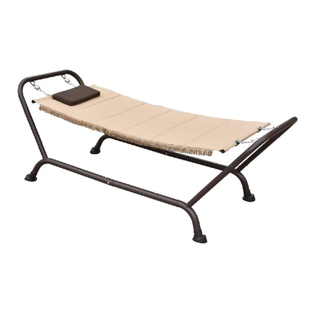 Amaca Lettino da Giardino con Cuscino e Struttura in Acciaio, Sedia Sdraio con Frange