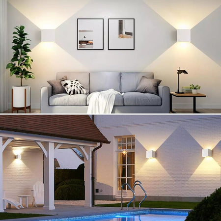 Applique Cubo LED 12W Luce CCT 3000k 4000k 6000k Fascio Regolabile 960Lm IP65