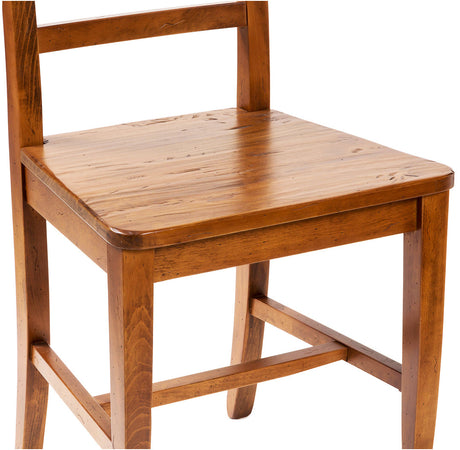 Biscottini Sedia Country con struttura in faggio e seduta in legno massello di tiglio finitura noce L45xPR43xH92 cm Made in Italy