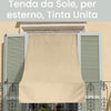 Tenda da Sole Ombreggiante 1.5x3mt con 12 Occhielli Polycotone Idrorepellente Beige