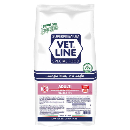 Vet Line mangime secco cani adulti taglia piccola maiale 3 kg