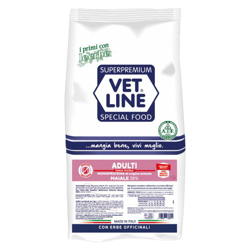 Vet Line mangime secco cani adulti taglia piccola maiale 3 kg