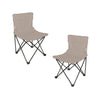 2 x Sedia Pieghevole Campeggio Salvaspazio con Borsa, Mare Giardino Pesca Beige