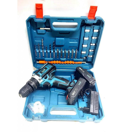 Trapano Avvitatore Doppia Batteria A Litio 36 V Max + Valigetta 26 Accessori Lld