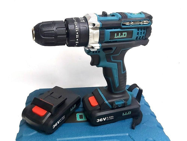 Trapano Avvitatore Doppia Batteria A Litio 36 V Max + Valigetta 26 Accessori Lld