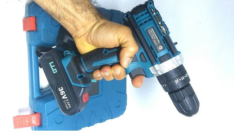 Trapano Avvitatore Doppia Batteria A Litio 36 V Max + Valigetta 26 Accessori Lld