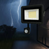 FARO LED 200W CON SENSORE DI MOVIMENTO PIR FARETTO SLIM LUCE FREDDA 6500K IP66 100LM/W