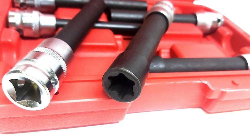 Bussola Chiavi Torx Femmina Set Lunghi E10-e20 Testa Cilindro Attacco 1/2 Quadro