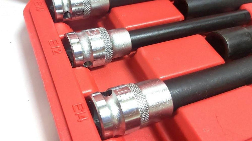 Bussola Chiavi Torx Femmina Set Lunghi E10-e20 Testa Cilindro Attacco 1/2 Quadro