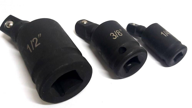 Adattatore Chiave Bussola Cricchetto Set 3pz Riduttori 1/2 1/4 3/8 Snodo Sferico