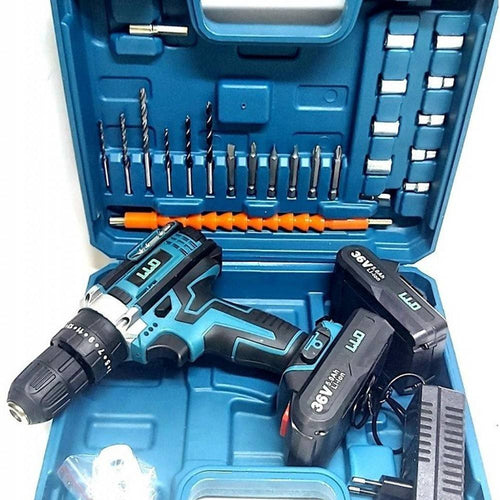 Trapano Avvitatore Doppia Batteria A Litio 36 V Max + Valigetta 26 Accessori Lld