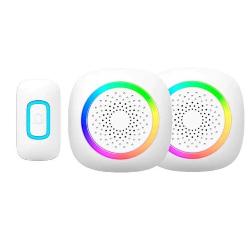 Set 2 Campanelli Senza Fili Wireless 2 Ricevitori Luce Rgb 60 Melodie Rl-2r3995