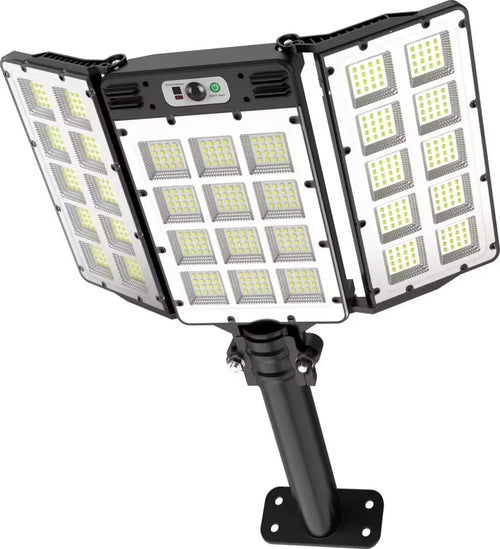 Lampione LED Pannello Solare 270° Luce 6000k Sensore movimento Pieghevole ip65