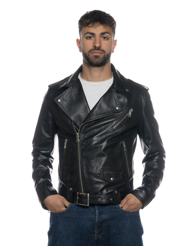 Chiodo Tre Tasche - Chiodo Uomo Nero in vera pelle Effetto Dollaro